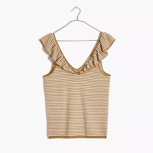 Madewell Belhaven Ruffle Sweater Tank in Stripe